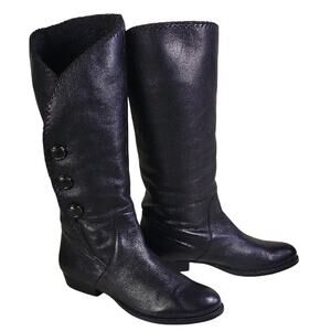 B. Makowsky Naomi Black Leather  Fleece Lined Boots Womens Size 7.5